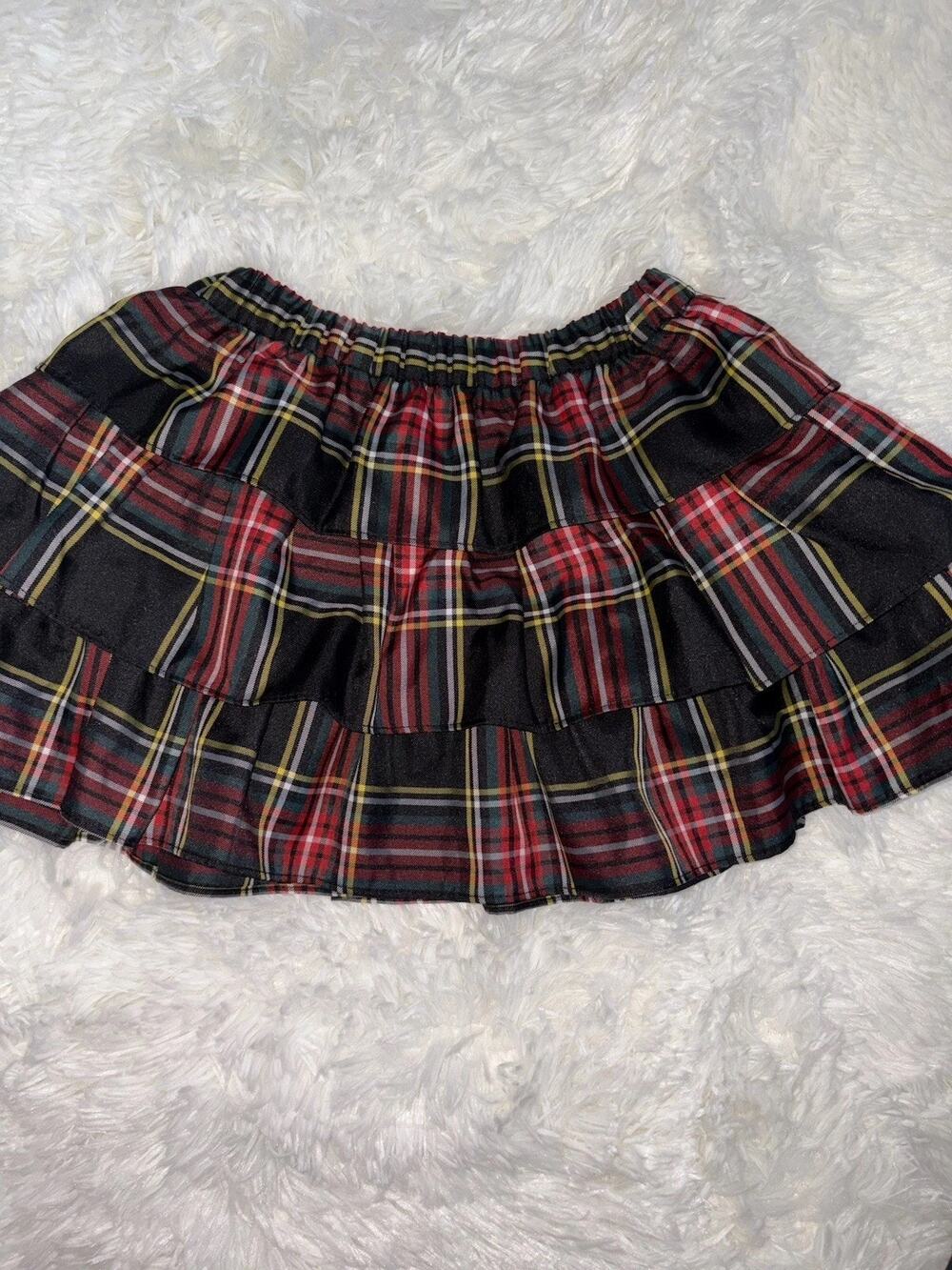 Crewcuts Girls 2 Classic Holiday Plaid Ruffle Skirt. Excellent Condition
